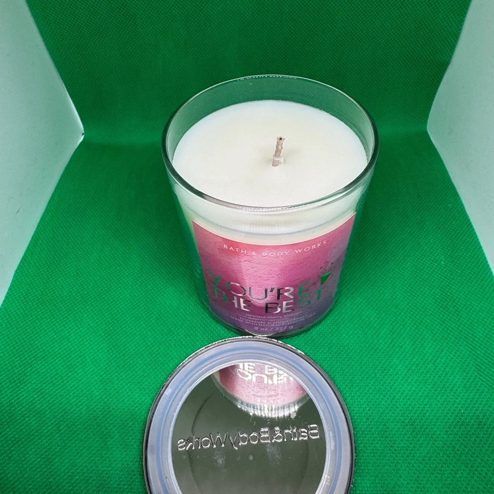 Bath & Body Works You’re the Best Japanese Cherry Blossom Single Wick Candle New - Picture 2 of 3